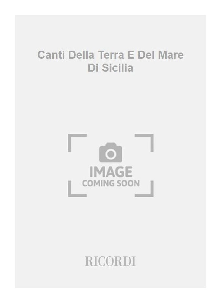 Canti Della Terra E Del Mare Di Sicilia